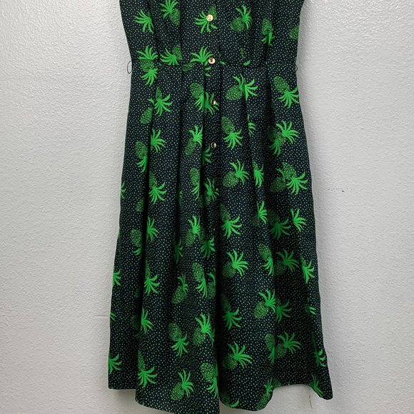 Anthropologie Karen Walker Tropical Orchard Green Pineapple Dress Size 0 - Picture 3 of 6